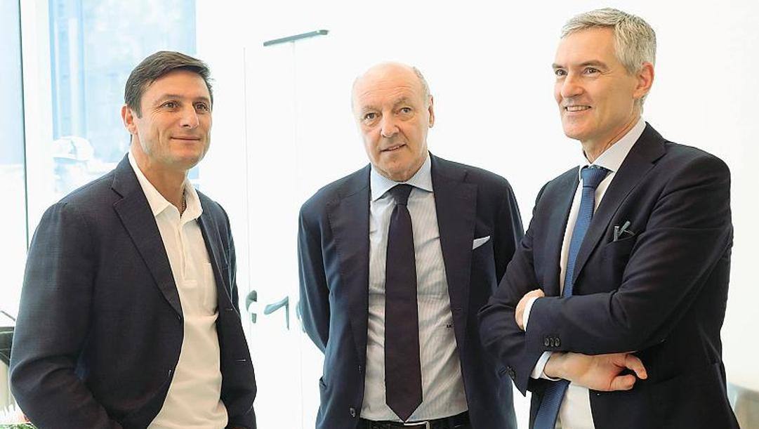 Javier Zanetti, Beppe Marotta e Alessandro Antonello. Getty 